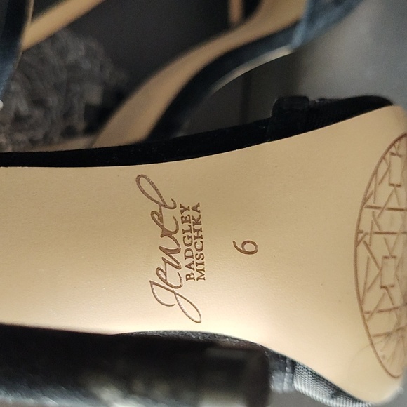 Badgley Mischka Black Pola dot Mesh Stilettos - Picture 5 of 5